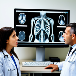 **

> An AI-powered diagnostic tool analyzing radiographic images in a modern hospital setting, highlighting the detection of subtle anomalies indicative of early-stage tumor, with doctors looking at the screen with surprised expressions.

**
