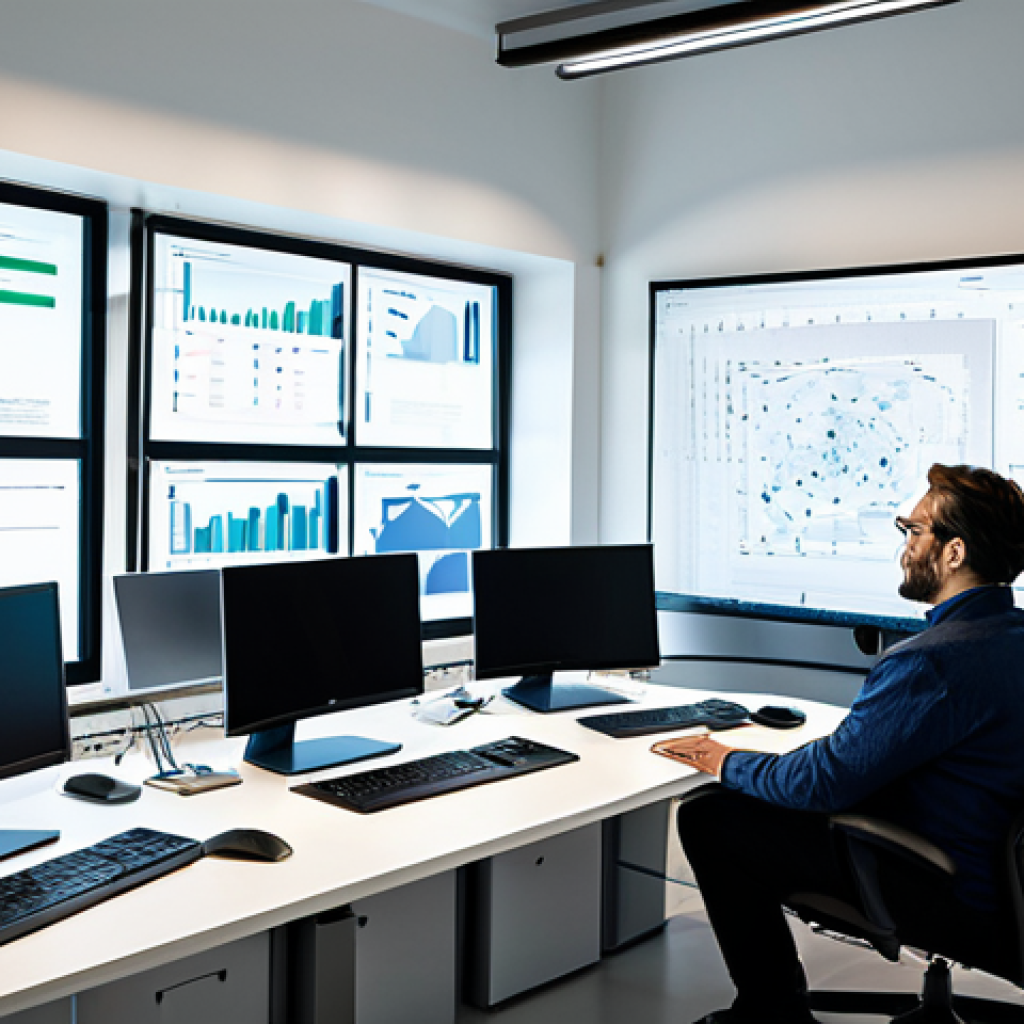 바이오테크 산업의 고용 창출 효과 - The Bioinformatician Innovator**
Prompt: "A dynamic, diverse Italian bioinformatician, mid-30s, with...