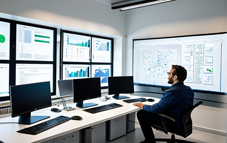 바이오테크 산업의 고용 창출 효과 - The Bioinformatician Innovator**
Prompt: "A dynamic, diverse Italian bioinformatician, mid-30s, with...