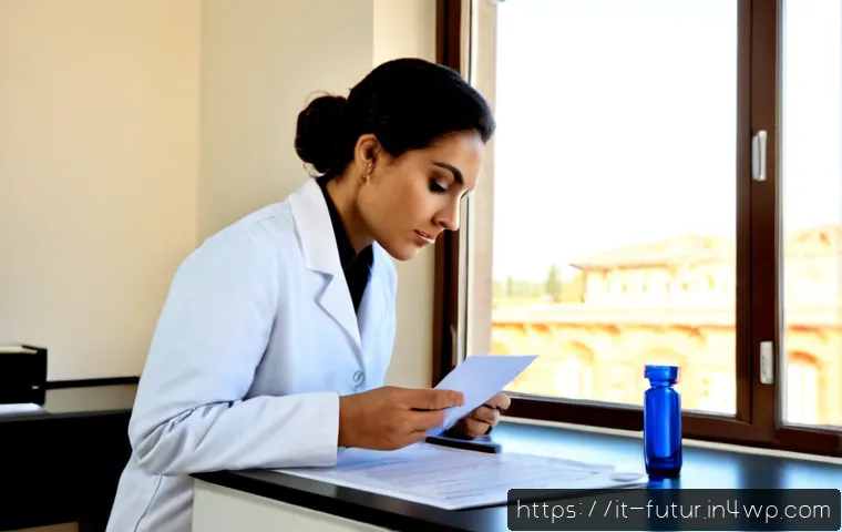 바이오테크 산업의 법적 규제 현황 - Photorealistic biotechnology regulatory review in an Italian laboratory office, a scientist in a whi...
